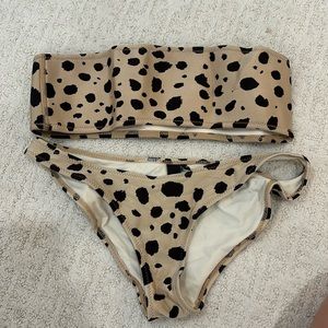 Triangl Cheetah swim suit Top is small Bottom is XS